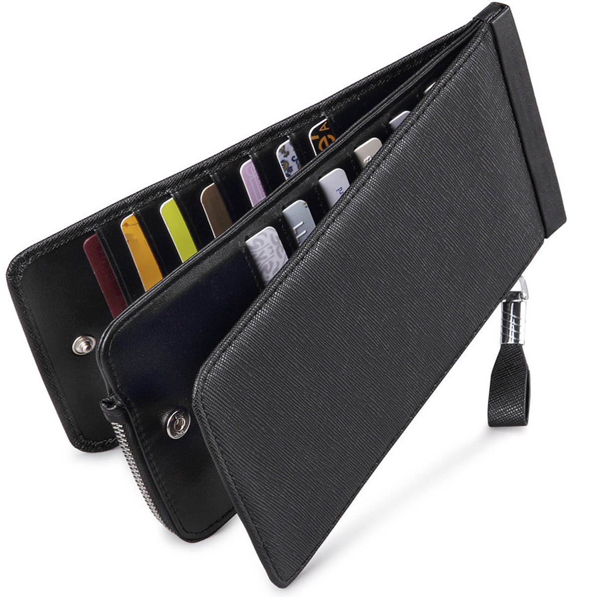 Huztencor Women's Credit Card Holder RFID Blocking Leather Multi Card Organizer