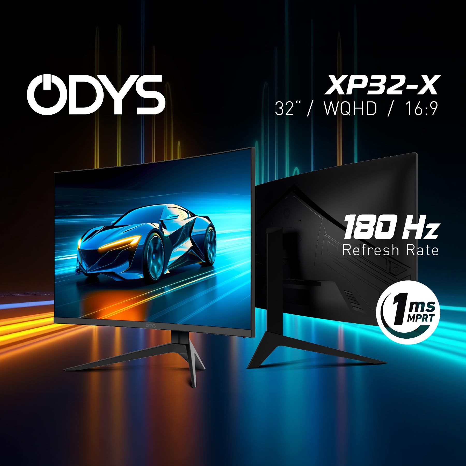 ODYS Gaming Monitor XP32-X 32 Zoll Curved 1500R 180 Hz WQHD 1 ms HDR FreeSync G-Sync HDMI DP