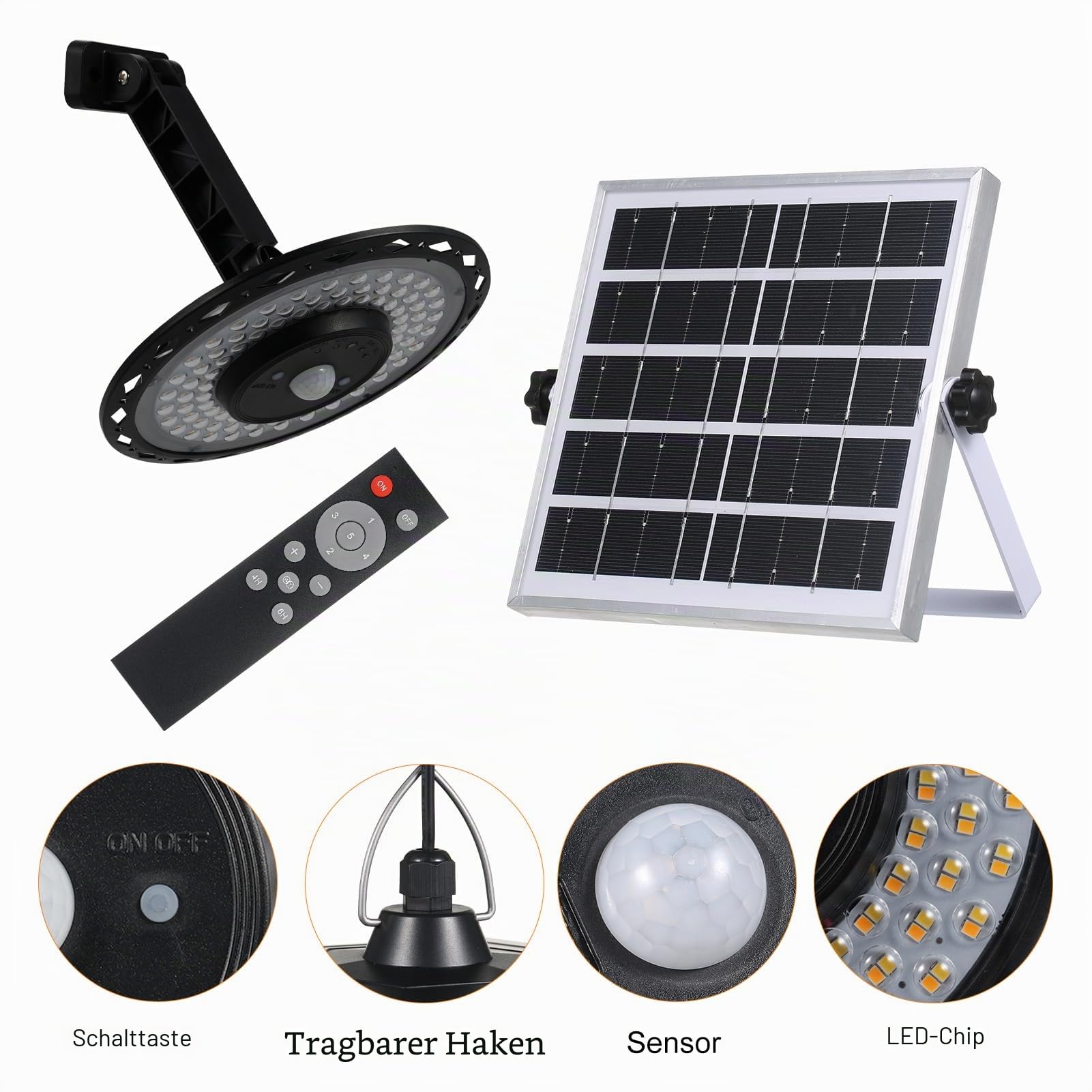 Lixada Solarlampen für Außen, 2 Stück Solar Hängelampe 180LED 4400mAh Battery mit 5M Kabel,IP65 Wasserdicht,Bewegungsmelder,5 Modi,für Innen Außen Garten Camping Hühnerstall Gewächshaus