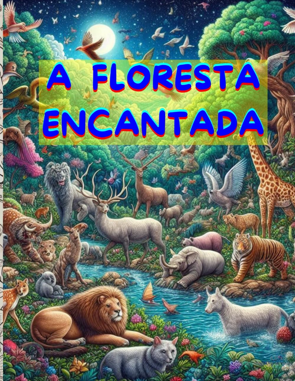 A Floresta Encantada: Livro para crianças colorir de animais da floresta