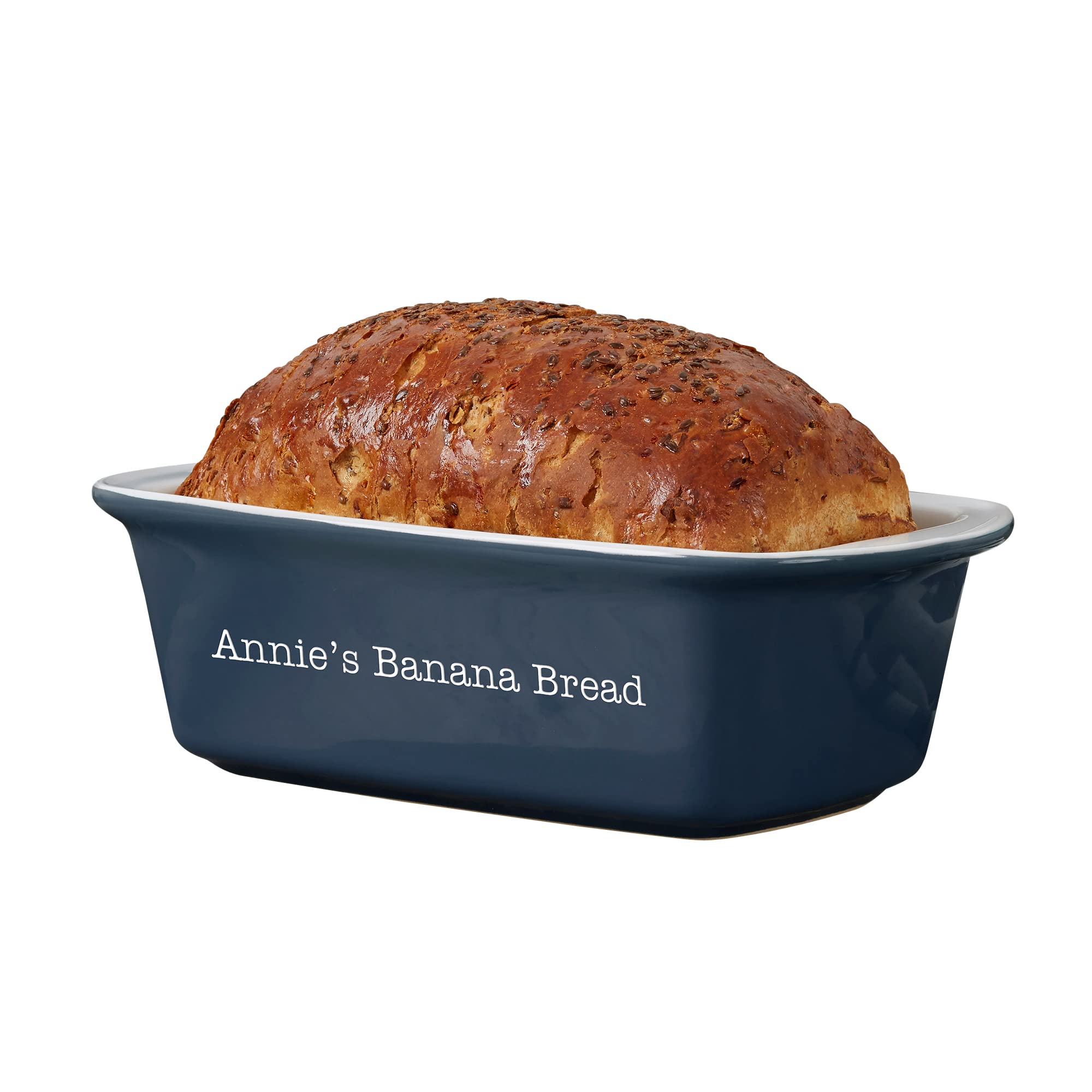 Personalization Universe Classic Personalized Ceramic Loaf Pan, Stoneware Bakeware, Dishwasher Safe, Oven Safe, Ideal for Homemade Breads, Meatloaf, 1.5 Quarts, Baking Dish