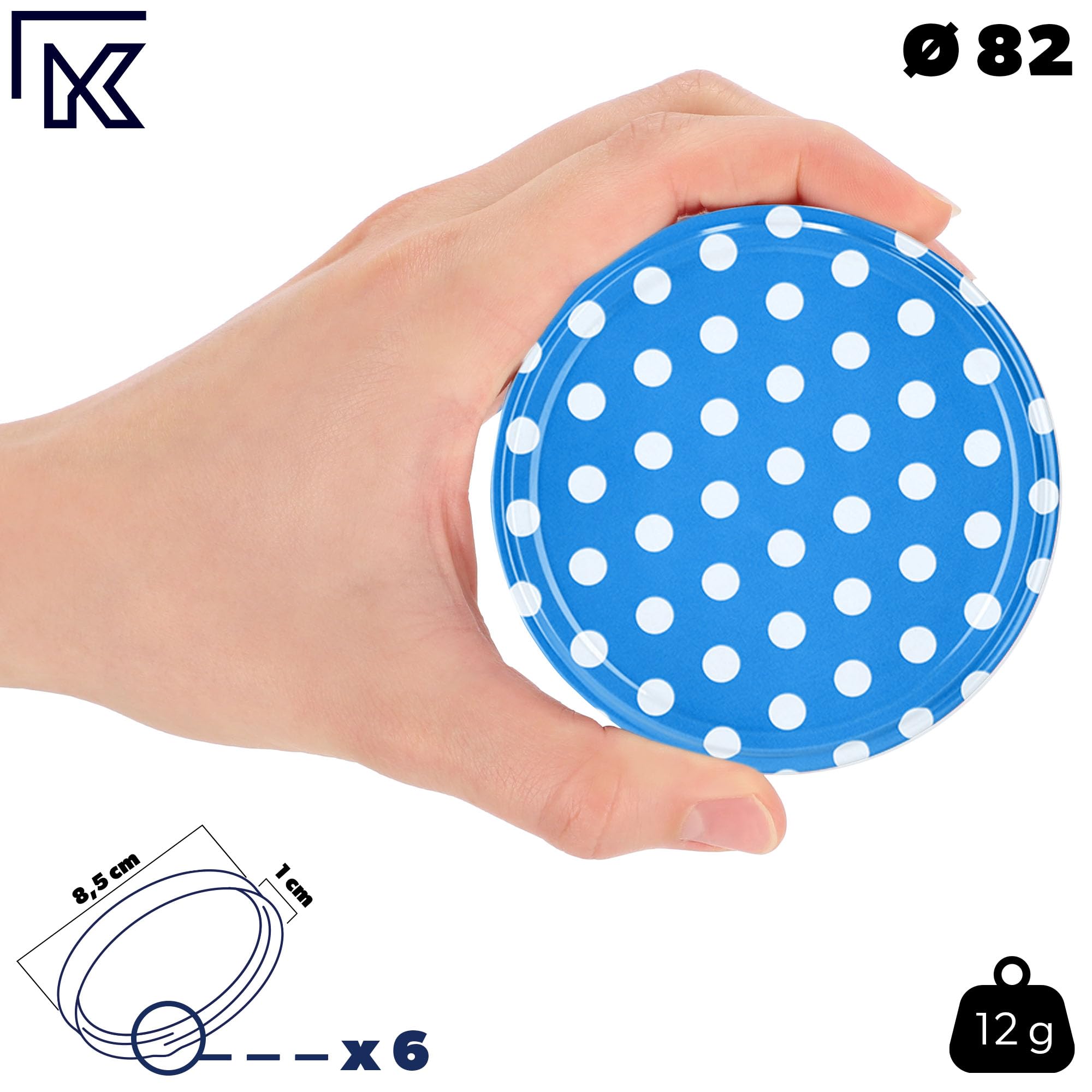 KADAX Inmaakpotten, 540 ml, met schroefdeksel, diameter 82 mm, voor inmaken, conserveren en maaltijdvoorbereiding, luchtdichte twist-off potten (wit, 8 stuks