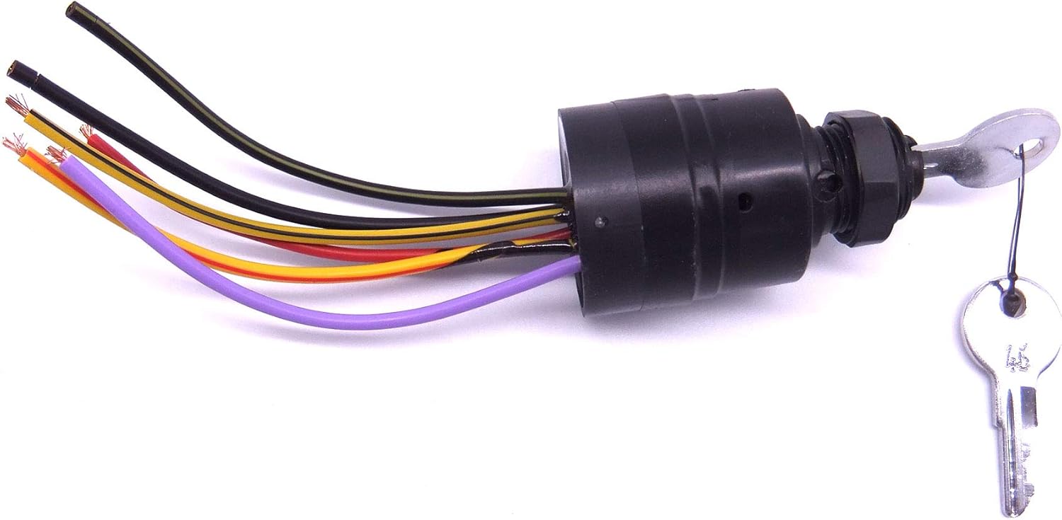 Boat Engine 87-17009A2 Starter Ignition Switch for Mercury Marine Mercruiser Quicksilver Outboard Motor Control Box, 3 Position, 6 Wire, fits Sierra MP41070-2