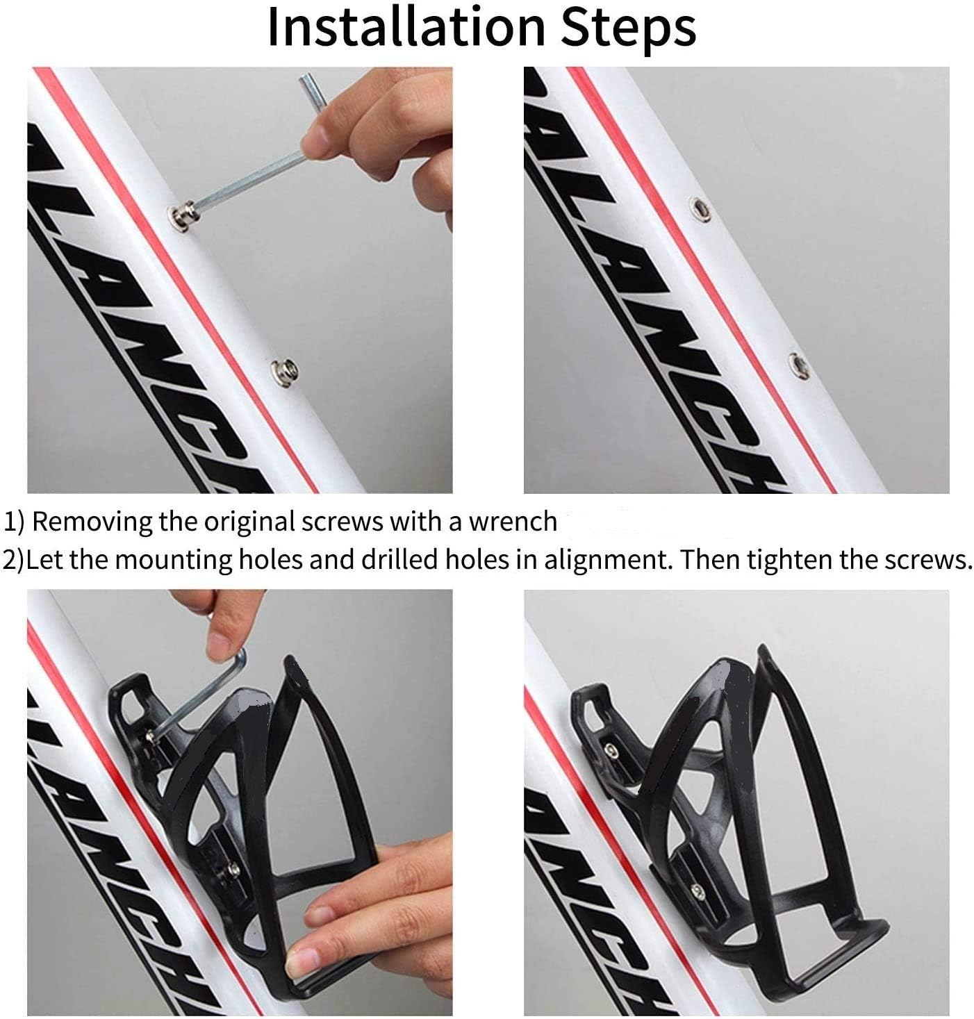 GEMFUL Bike Water Bottle Cage Lightweight with 24oz Bicycle Bottle (Black) : Sports & Outdoors