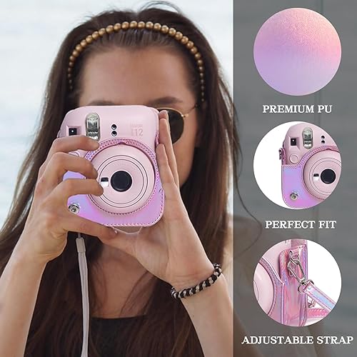 Miniatura 2 de WOGOZAN Kit de accesorios para Fujifilm Instax Mini 12 funda de cámara instantánea + álbum para mini película de 3 pulgadas + filtros de color +