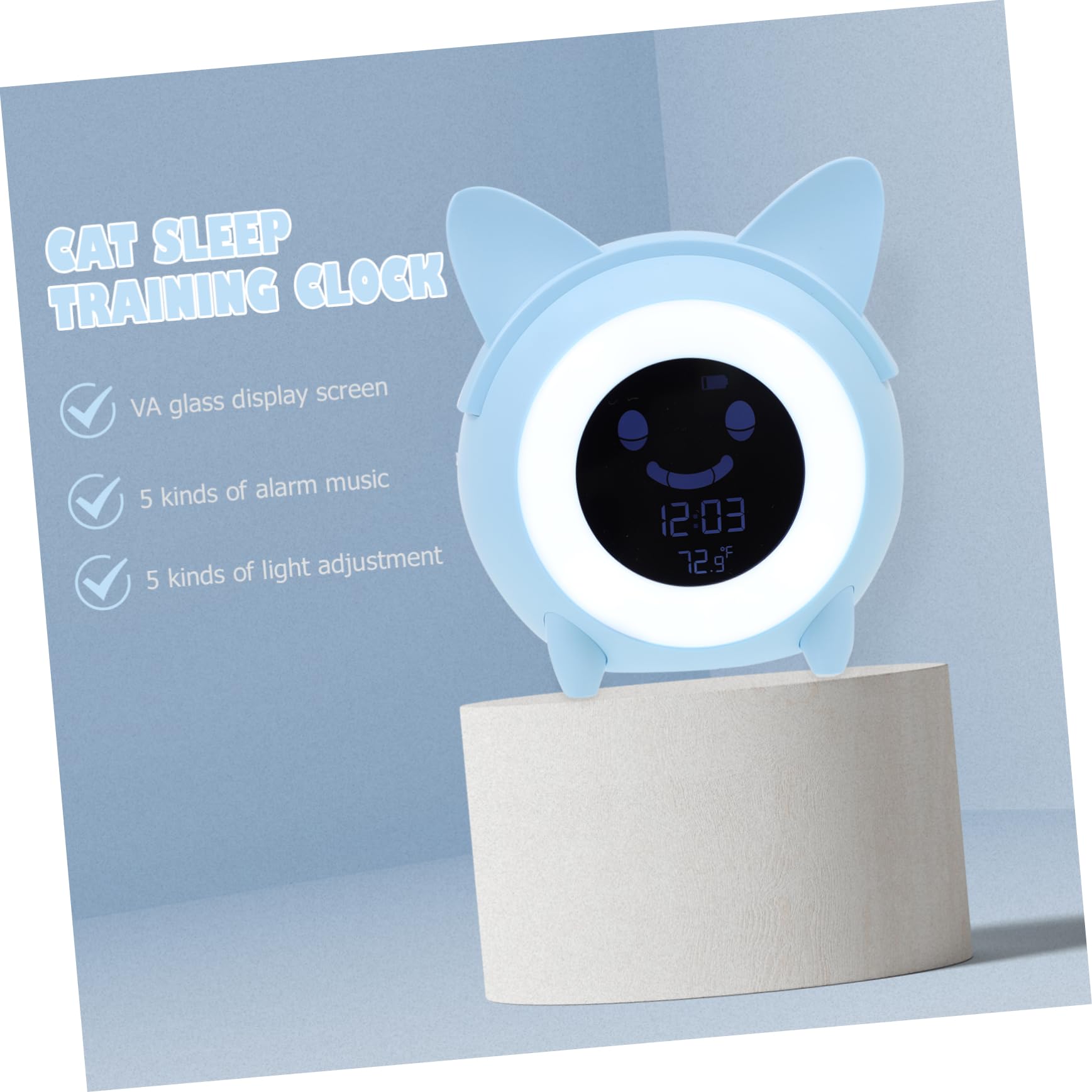 Zerodeko Despertador Digital Infantil Azul de Plástico, 1 Set