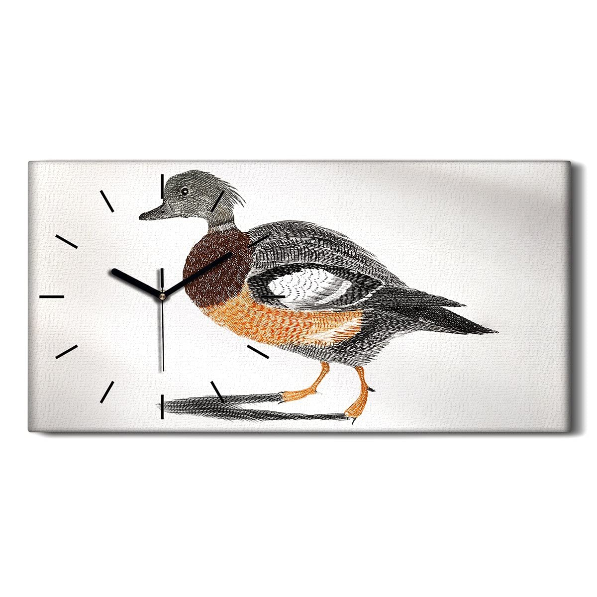 Horloge sur toile salon chambre 60x30cm art mural moderne sans tic-tac