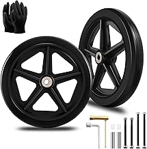Wheelchair Wheelchair Wheels 8 Inch Rubber Wheelchair Wheels - Wear-Resistant PU and ABS Eco-Friendly Non-Slip Wheelchair Accessories for Wheelchair
