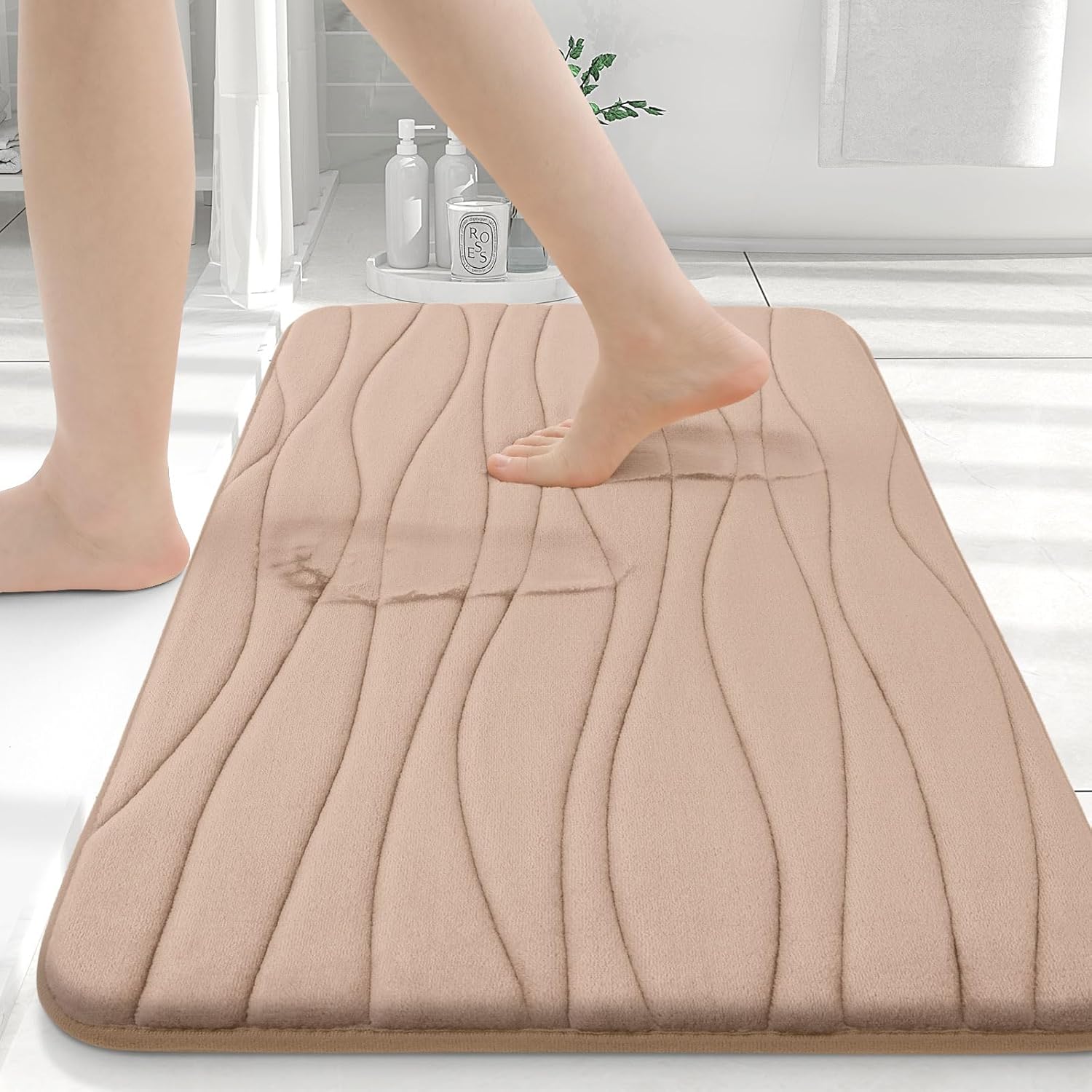 Amazon.com: Buganda Memory Foam Bathroom Rug Mat 30x20, Extra Soft and ...