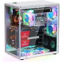 Freenove Raspberry Pi 5 Case Kit Pro, Dual M.2 NVMe SSD Slots, 5 PWM ARGB Fans Light Sync, CPU Tower Cooler, 0.96" OLED Screen, Stereo Speakers, 3.5 mm Audio SSD NOT Included
