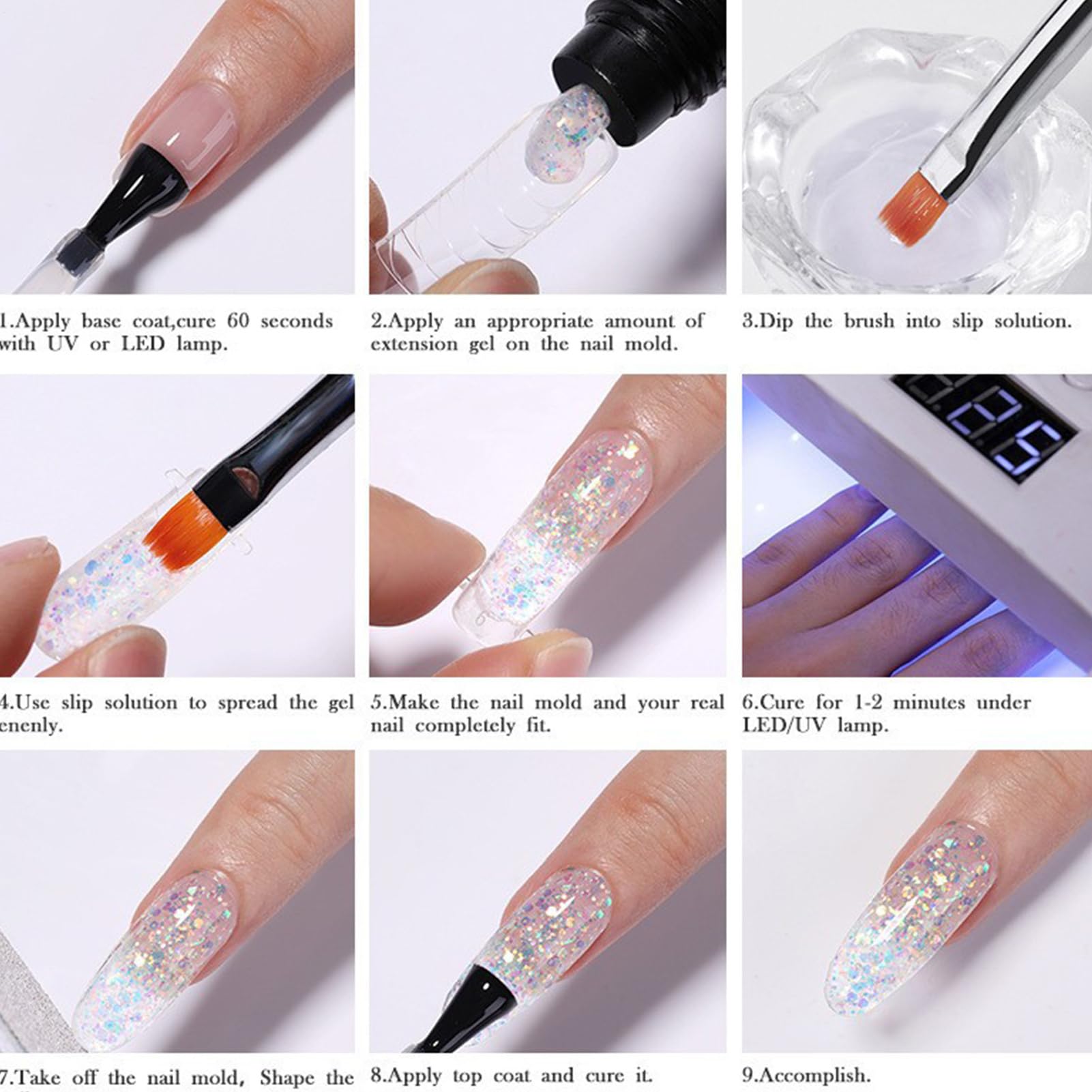 Kit di gel per unghie Builder, kit gel di prolungate Poly Kit di gel a 3