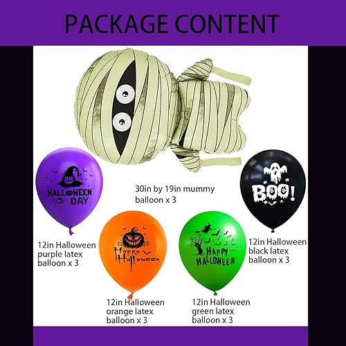 Miniatura 156 de Globos de aluminio de Halloween, globos de cumpleaños de Halloween, número 1, araña, momia, calabaza, murciélago, fantasma, globos para decoración