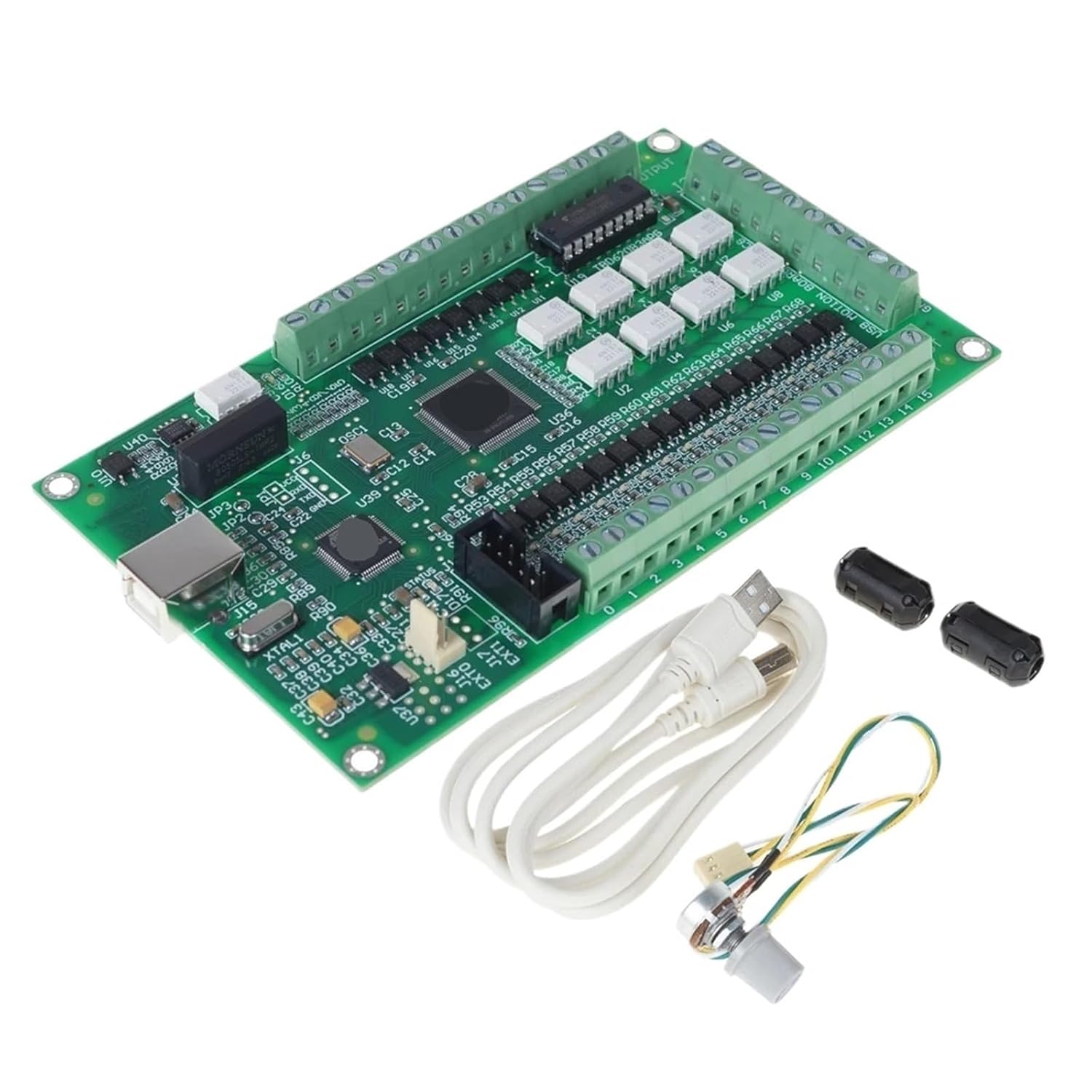3/4 Axis CNC Mac3 USB Breakout Board Motion Control Card AKZ250-USB2(B) 200KHz High-Speed Optocouplers Support MPG