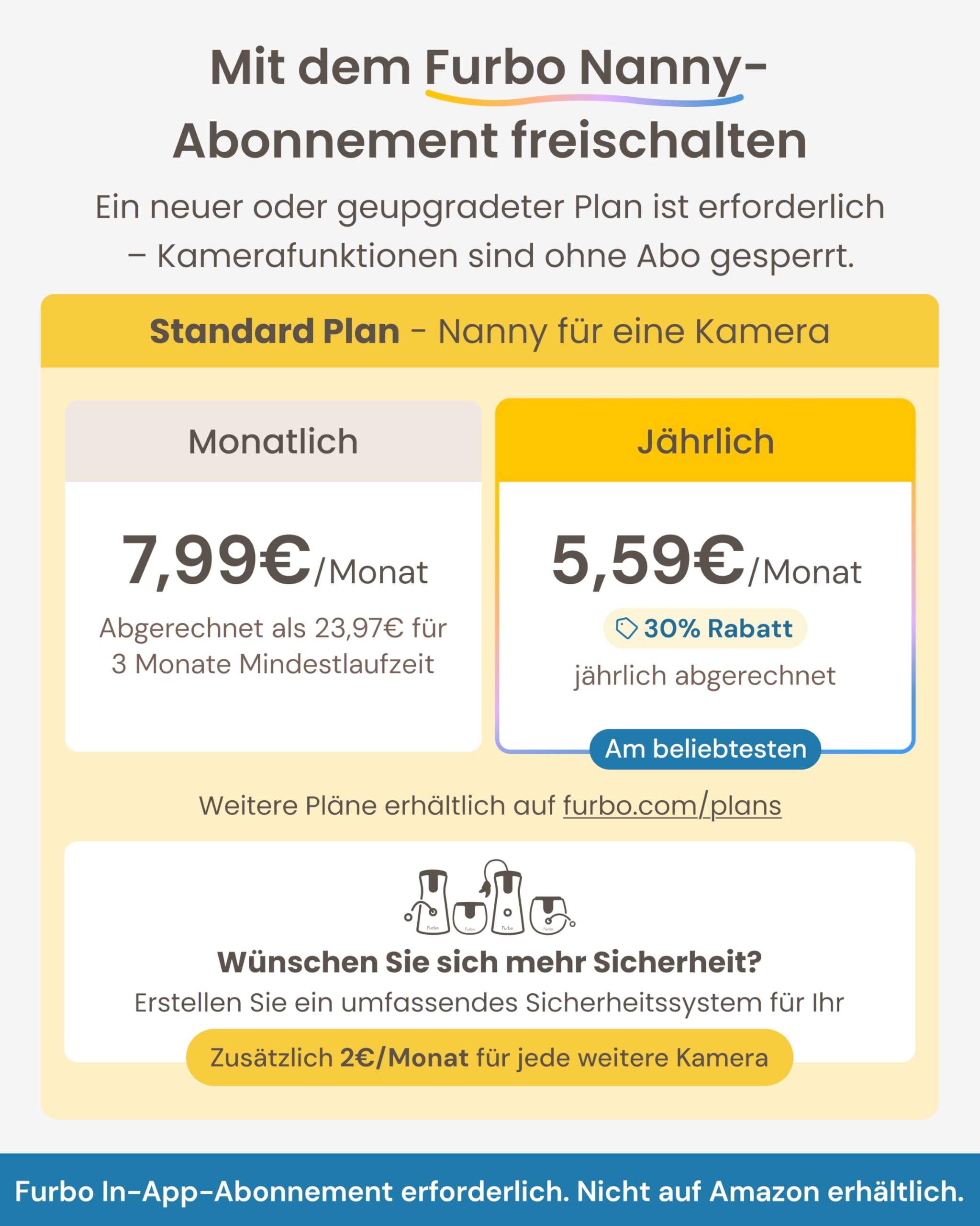 Furbo 360° Hundekamera [ABO ABSCHLUSS ERFORDERLICH] – Smarte Haustierkamera mit Leckerliwurf, 1080p Full HD, 2-Wege-Audio & Farbnachtsicht (3 Monate Mindeslaufzeit)