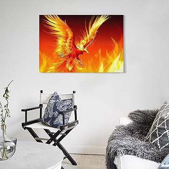 Amazon.co.jp: 燃えるフェニックス 鳳凰 芸術 アートポスター