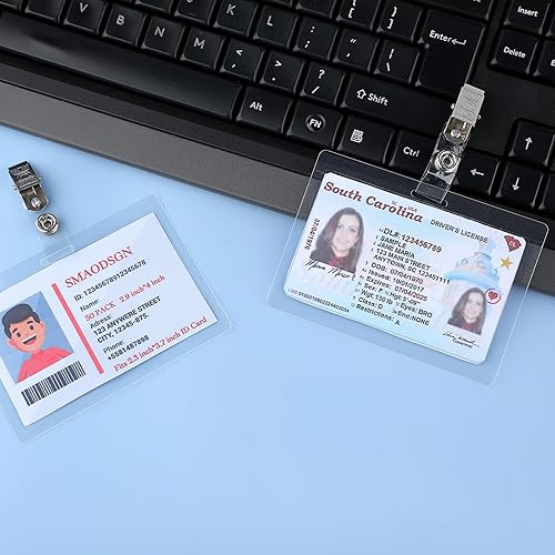 Miniatura 7 de 50 bolsas de laminación autosellantes con clips, bolsas de laminación autosellantes de 10 mil, tamaño de tarjeta de visita, bolsas de laminación