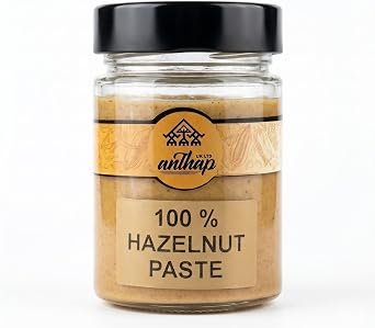 Anthap 100% Hazelnut Paste   Pure Roasted Hazelnut Butter, No Added Sugar, Natural Nut Spread, High in Protein & Fibre 225g
