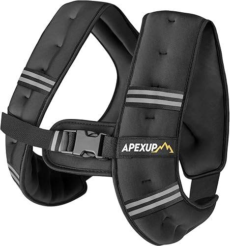 Miniatura 40 de APEXUP - Chaleco con peso de 5, 10, 15, 20, 25 y 30 libras para hombre y mujer, con rayas reflectantes, equipo para entrenamiento de fuerza y correr