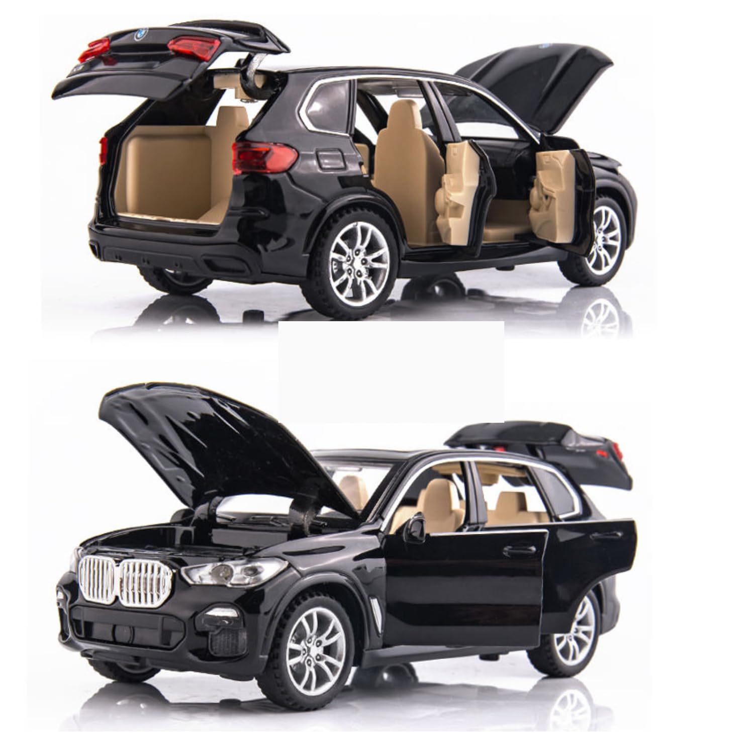 Mashes BMW X5 SUV Car 1:32 Scale Model Car Exclusive Alloy Metal Pull Back Die-cast Diecast Metal Pullback Toy Openable Doors & Light Music Best Gifts Toys Kids【Colors as Per Stock】-image-10