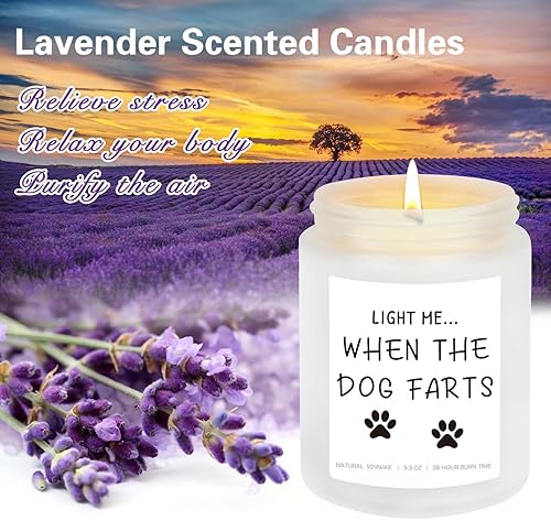 Miniatura 2 de Velas divertidas para perros, velas de soja perfumadas de lavanda de 5.5 onzas para los amantes de los perros, nuevo regalo para padres de mascotas