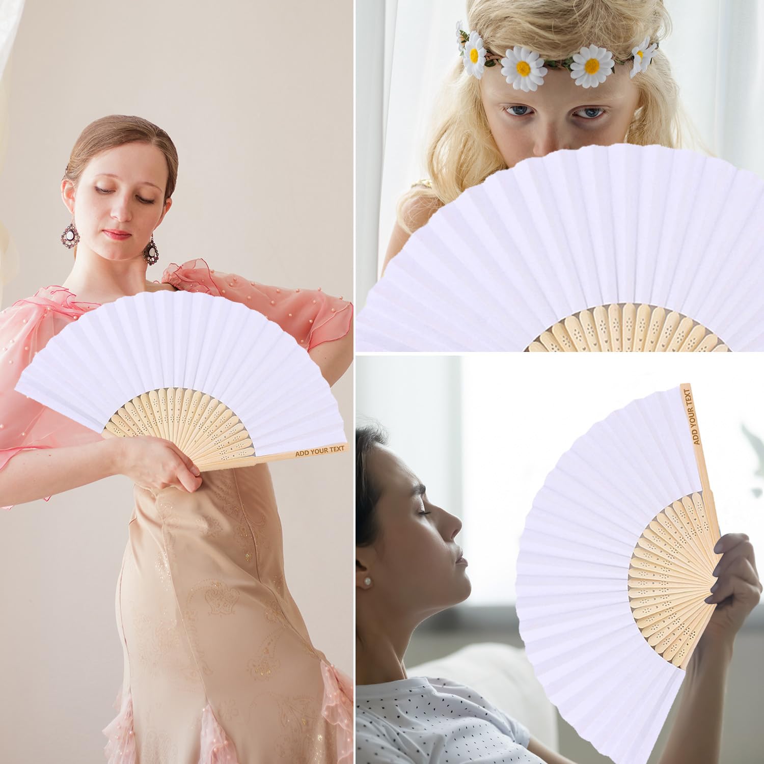 Personalisierbarer Fächer mit Gravur, Personalisierte Faltbare Handfächer, Personalisierter gravierter Holzfächer, Personalisierte Faltfächer aus Holz für Hochzeiten Partys
