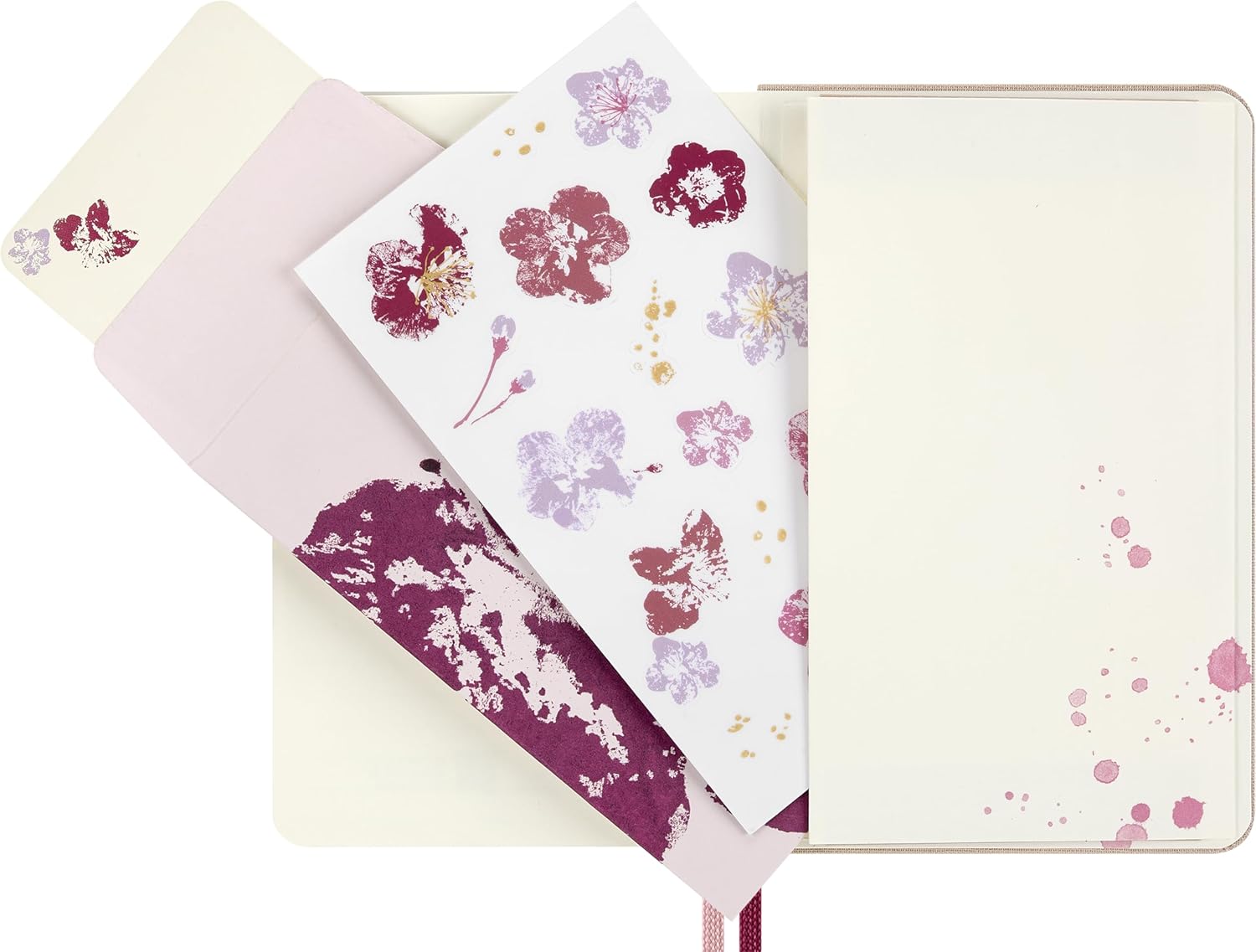 Moleskine Limited Edition Sakura 2026 Blossom Notebook, Hard Cover, Pocket (3.5" x 5.5") Ruled/Lined, Pink with Gold Accents, 160 pages