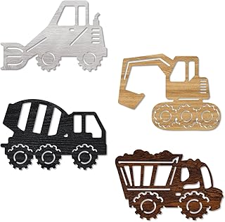 CAKIROTS Construction Decor for Boys Room Baby Boy Room Decor Wooden Construction Vehicles Decor Kids Room Wall Decor Toddler Playroom Room Wall Decor
