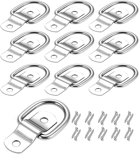 Miniatura 1 de HYFIX Paquete de 10 anillos en D de anclaje de 14 de pulgada para remolques de suelo, camiones, caravanas, furgonetas, ATV, SUV, barcos,