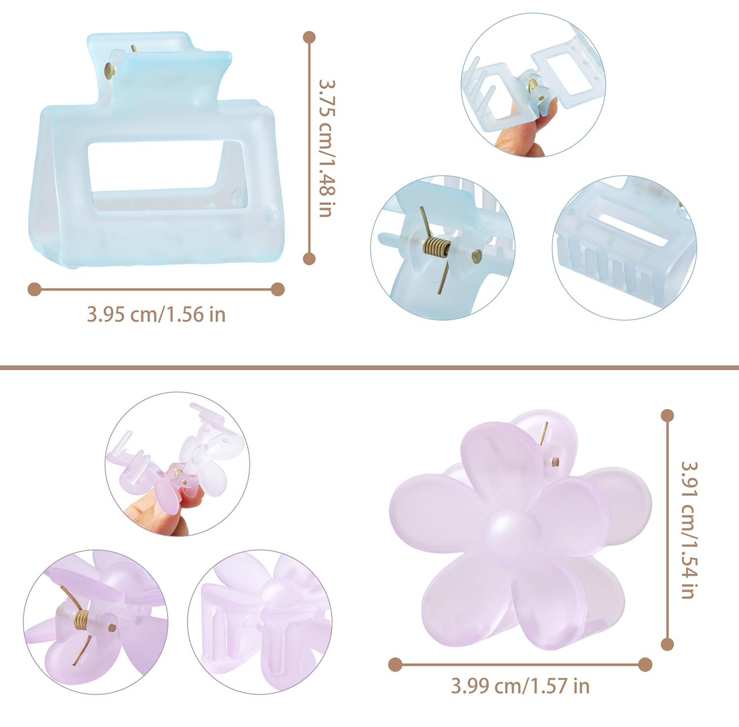 Jelly Colorful Hair Clips for Women, 12PCS Small Hair Clips 4 Style 1.6 Inch Banana Claw Clips Non-Slip Cute Hair Accessories Ideal Gifts for Girls - Image 2