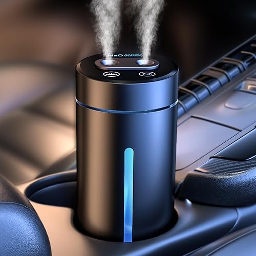 Miniatura 1 de Difusor de coche, difusor ultrasónico de doble agujero, encendido y apagado automático inteligente con 7 luces de ambiente de color, ambientadores