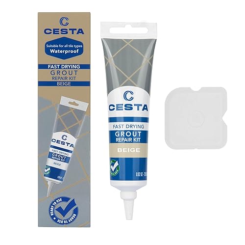 Kit de reparación de lechada de azulejos CESTA  Tubo de exprimir, secado rápido, pintura de lechada impermeable para restaurar y renovar líneas de