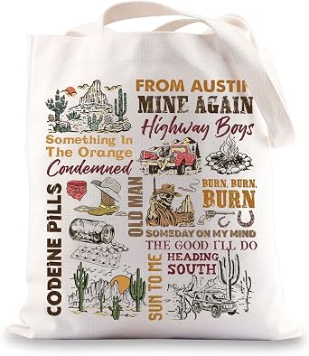 BWWKTOP Country Singer Tote Bag - Music Inspired Gifts, Album Shopping Bag, Singer Merchandise