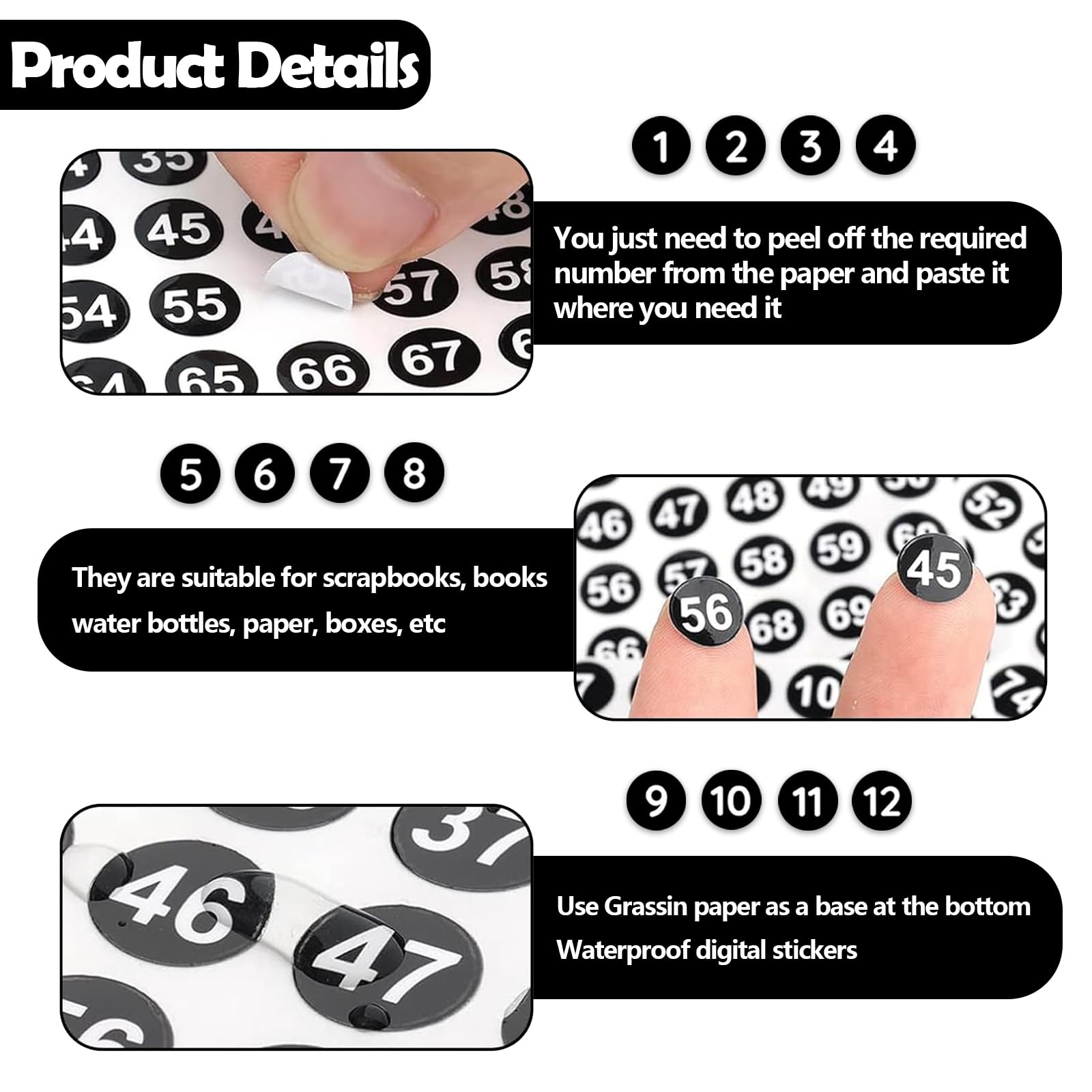 XL huisnummer/container stickers Zwart 20CM