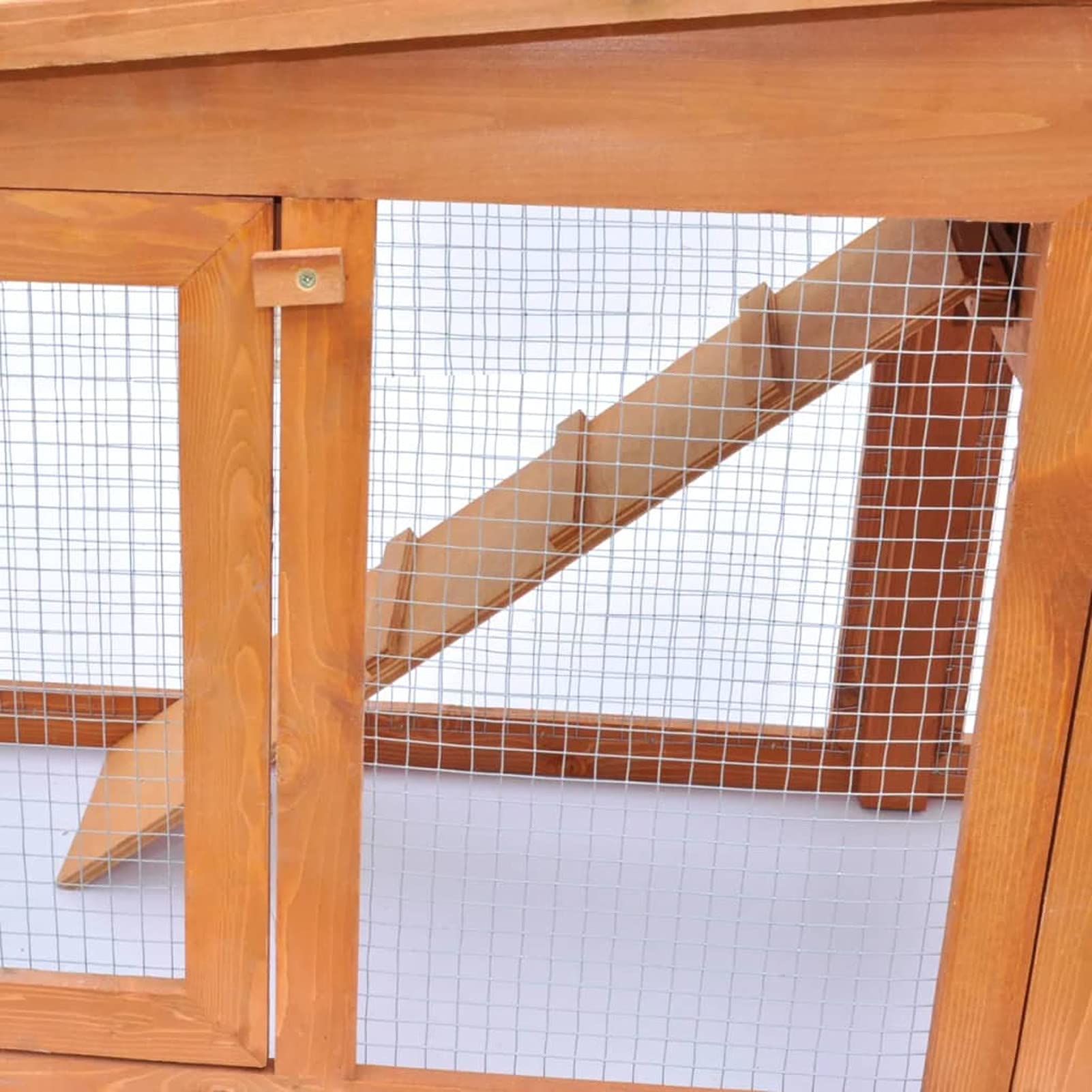 BAZZI Jaula, jaulas para conejos, jaula de conejo, jaula para conejos, caseta para conejos, conejera grande al aire libre para animales pequeños techo madera
