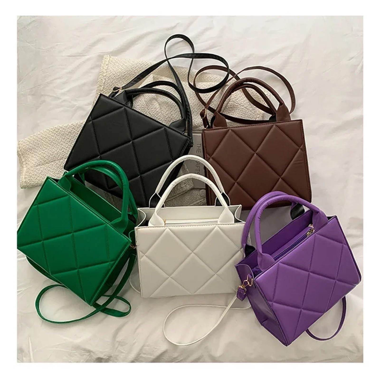 Bandolera de Cuero for Mujer, Bolso Cruzado con Solapa, Bolso de Compras Simple for Mujer, Bolso de Mano Adecuado para Viajar, Fiesta, Trabajo(Type3)
