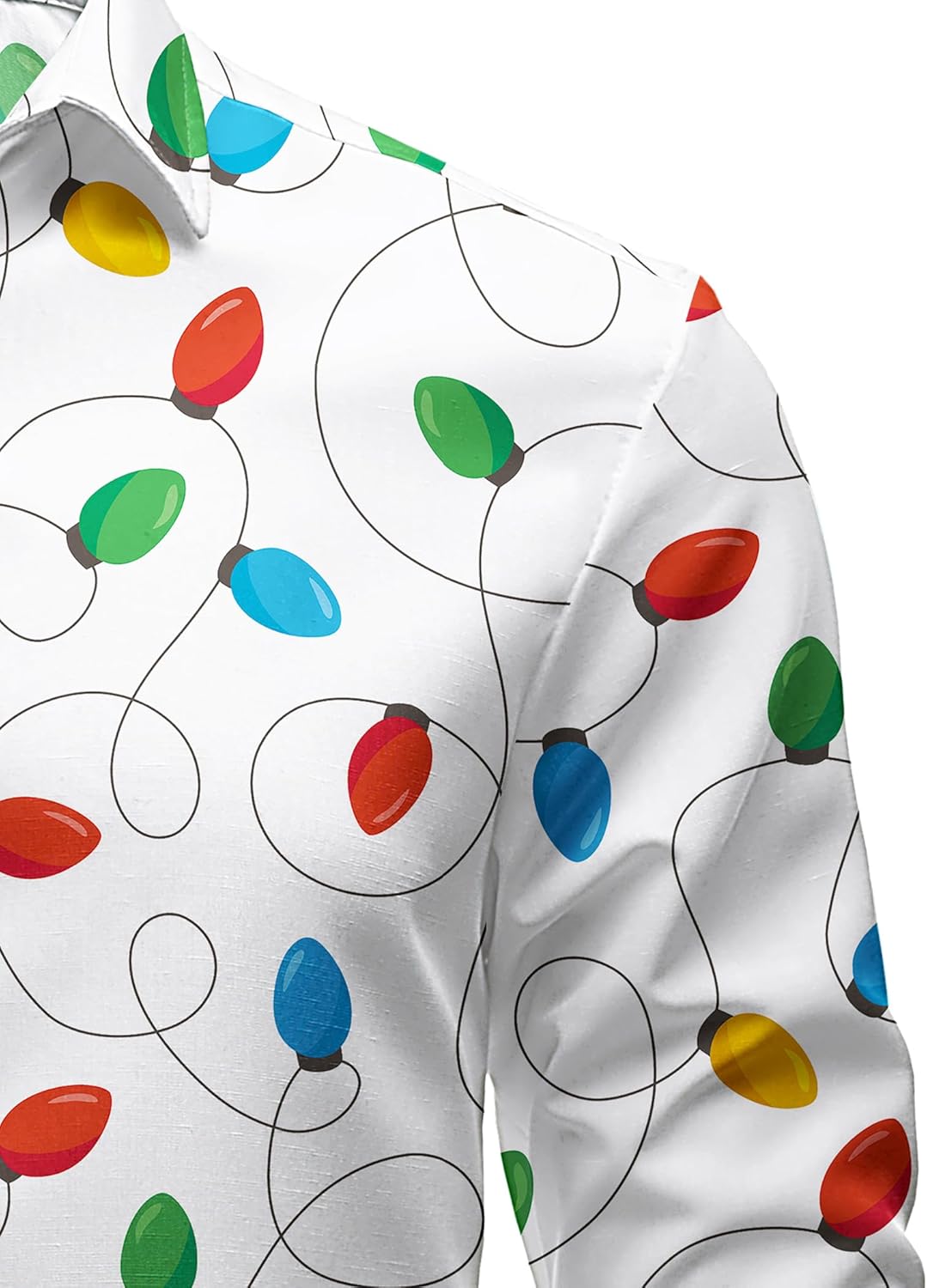 JOGAL Mens Christmas Turkey Thanksgiving Long Sleeve Santa Claus Button Down Shirt for New Year Party - Image 4