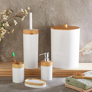 Deconox 5 Parça Lüx Bambu Görünümlü Banyo Seti | 1