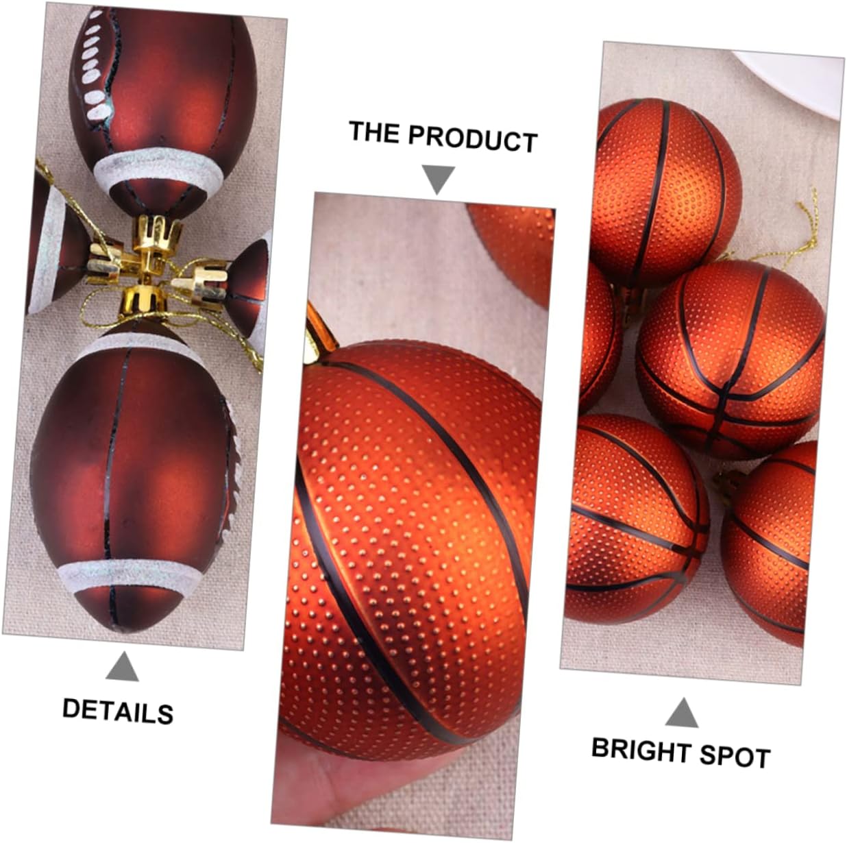 ABOOFAN 12pcs Christmas Balls Basketball Decor Christmas Ornament Soccer Party Supplies Basketball Jewelry Tree Pendant Ornaments Sports Themed Pendant Mini - Image 6