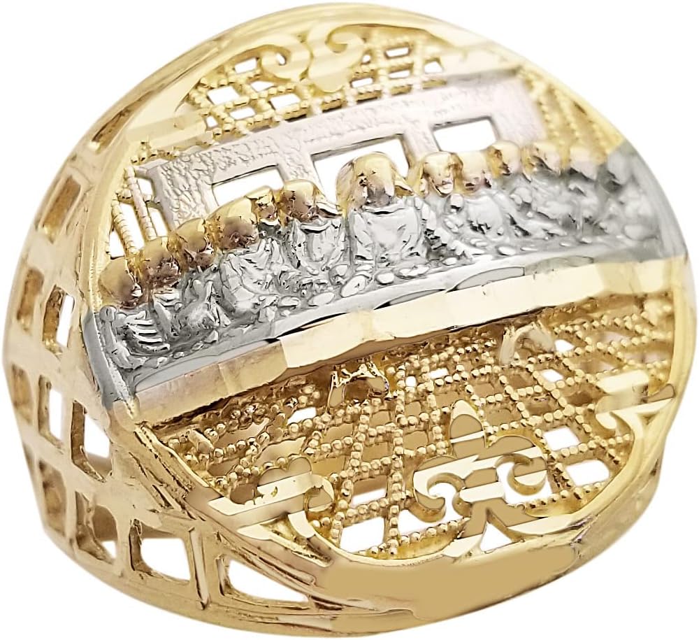 Men's 10K Yellow Gold Last Supper Ring Hip Hop Ring