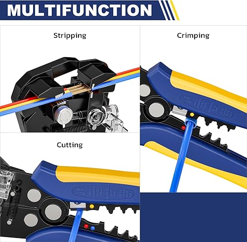 Miniatura 6 de Haisstronica Juego de herramientas de prensado de trinquete de reemplazo rápido de 8 piezas con regulación de presión, pelacables automático
