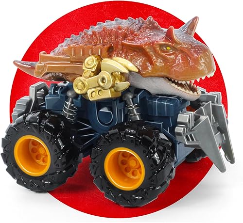 Oriate Carros de juguete ATV de dinosaurio accionados por fricción para niños, camión monstruo Carnotaurus con brazo robótico, fantástico cumpleaños