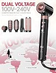 Brosse à cheveux soufflante Air Styler : Outils de coiffage multi-styling ioniques 7 en 1 avec lisseur à air chaud, boucleurs automatiques, volumiseur sans frisottis, séchage rapide, bouclage, lissage.