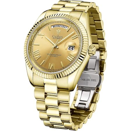 Orologi meccanici automatici CADISEN, movimento MIYOTA 8285, vetro zaffiro,  orologi da lavoro in acciaio inox : Amazon.it: Orologi
