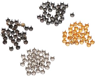 Hohopeti 120pcs Mini Round Head Rivets for DIY Doll Clothes Durable Decorative Fasteners Gold Silver Antique Bronze and Black Craft Projects and Fashion Accessories