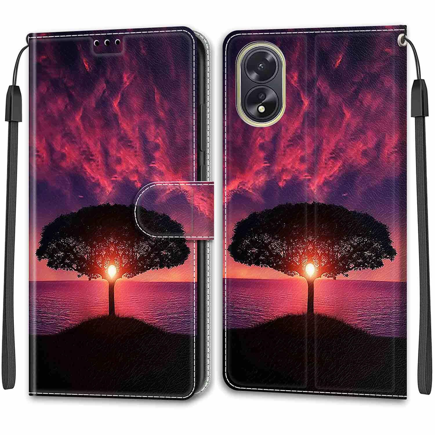 TOMYOU Custodia Portafoglio In Pelle PU Per Oppo A38 4G - Con Supporto Integrato E Slot Per Carte - Colore Ghiaccio Galleggiante