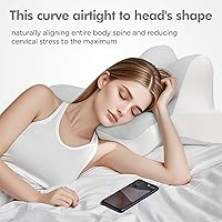 Vista 6 de Reading Pillow for Lying, Leaning and Prone, Contour Memory Foam Pillow, Ergonomic Cervical Pillow for Neck and Shoulder Pain Relief, Bed Pillow Grey