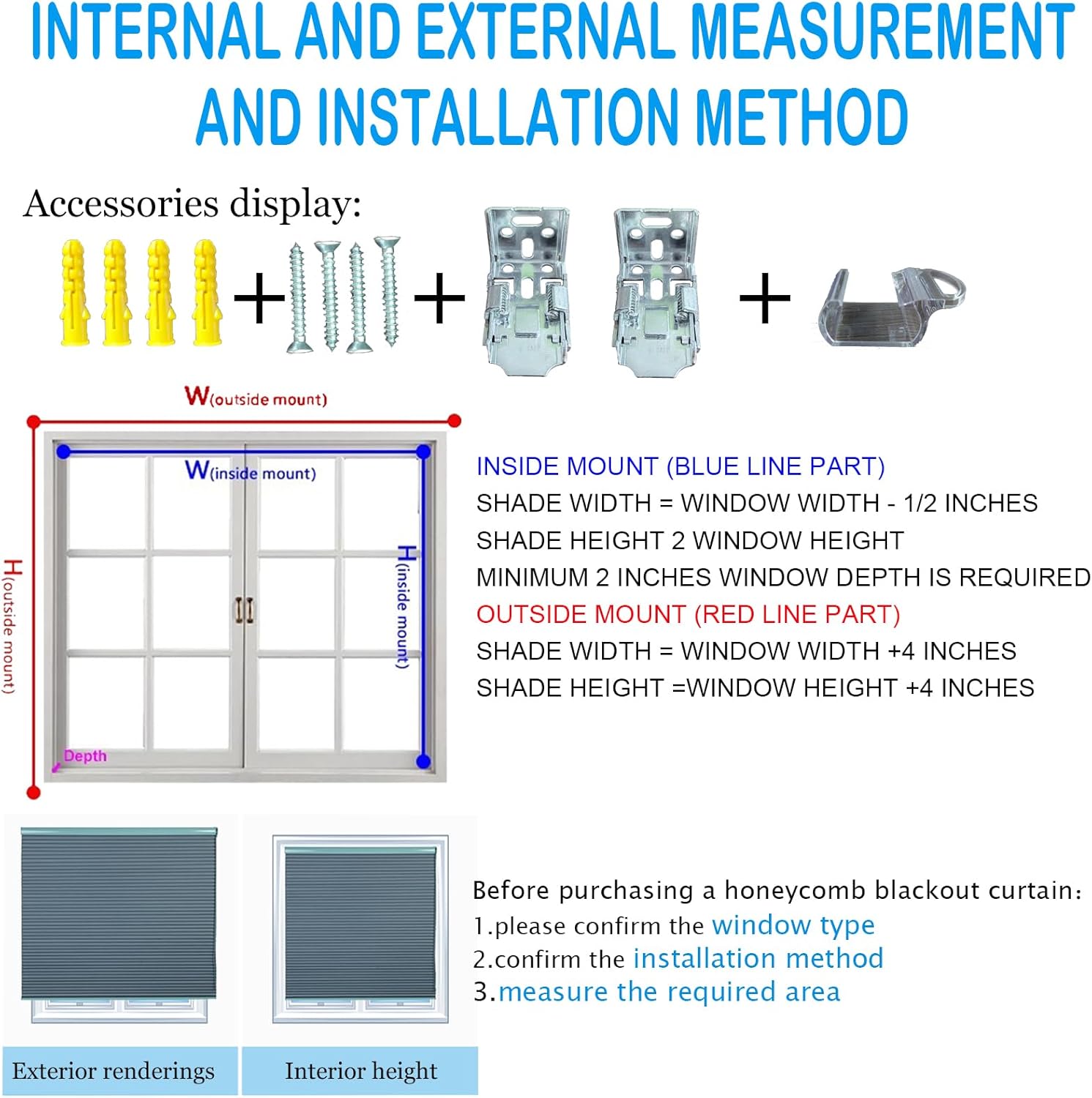 Cordless Cellular Shades Honeycomb Blinds, Light Filtering Thermal Insulated, Free-Stop Cell Blinds, Custom Size, Honeycomb Shade for Window, Bedroom, Office, Custom Size(Size:50"W*48"H,Color:A)