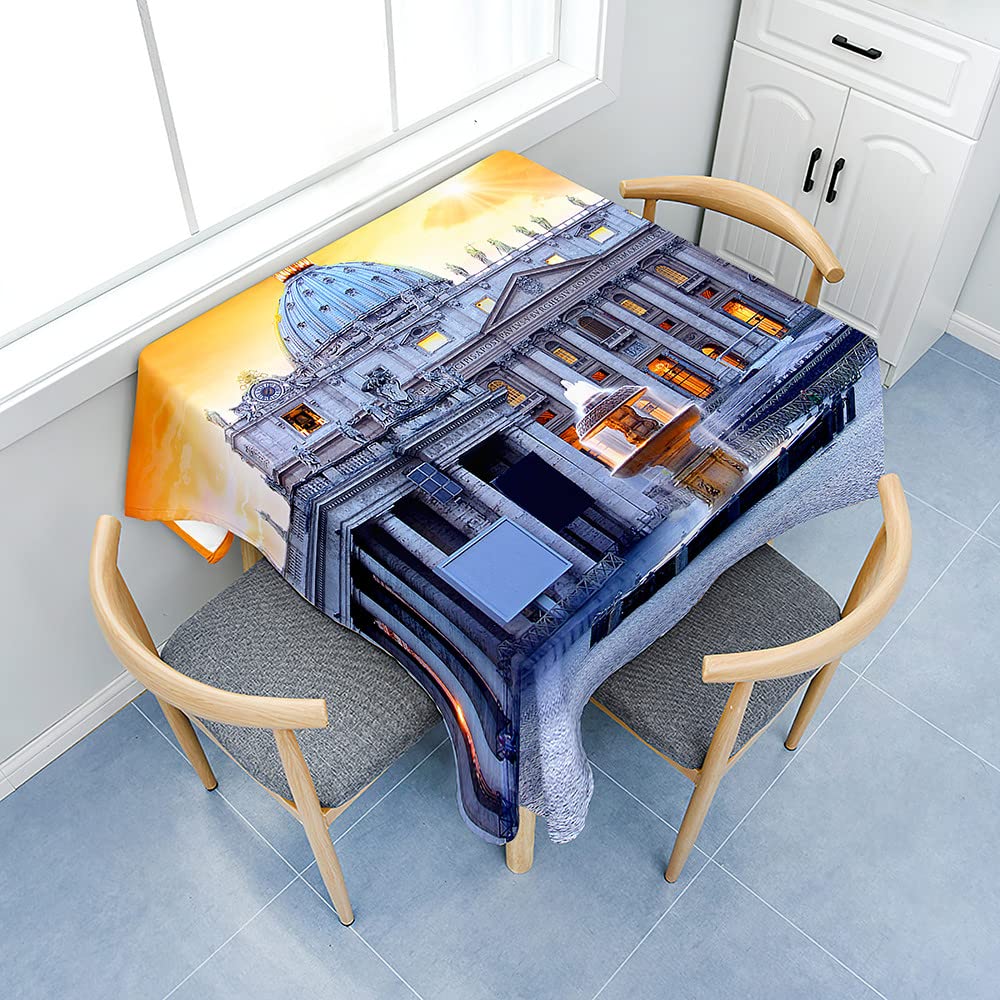 Nappe 3D monde ville lavable en machine pour protéger les tables de restaurant des taches de vin
