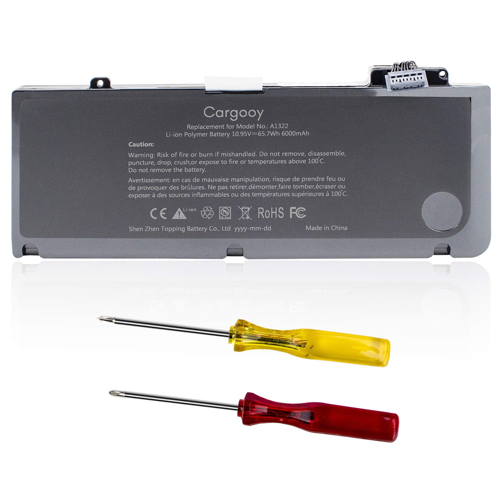Cargooy New A1322 Laptop Battery Compatible with MacBook Pro 13 A1278 (2009 2010 2011 2012 Version) 661-5229 661-5557 020-6547-A MB990LL/A MB991LL/A,MC374LL/A