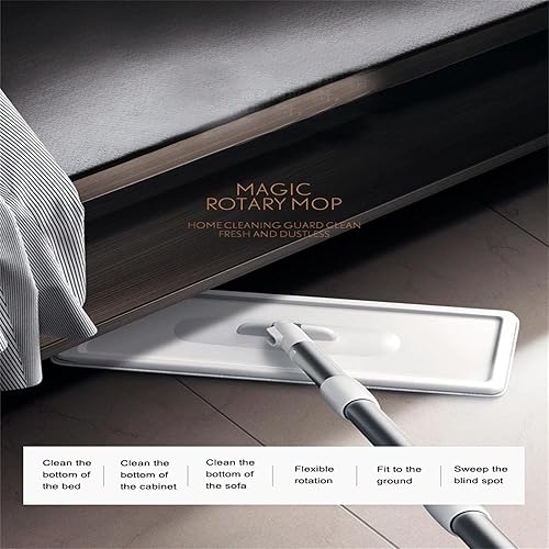 Miniatura 6 de Juego de trapeador y cubo de piso plano manos libres para sistema profesional de limpieza de pisos en el hogar con almohadillas de microfibra